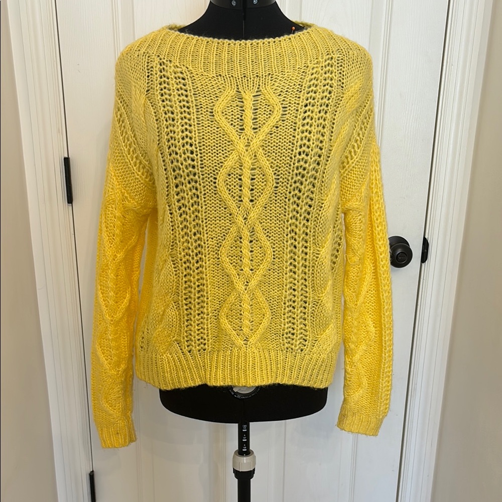 Yellow Cable Knit Sweater